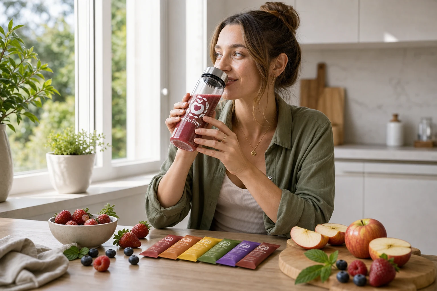 Personne avec un shaker VitaDry